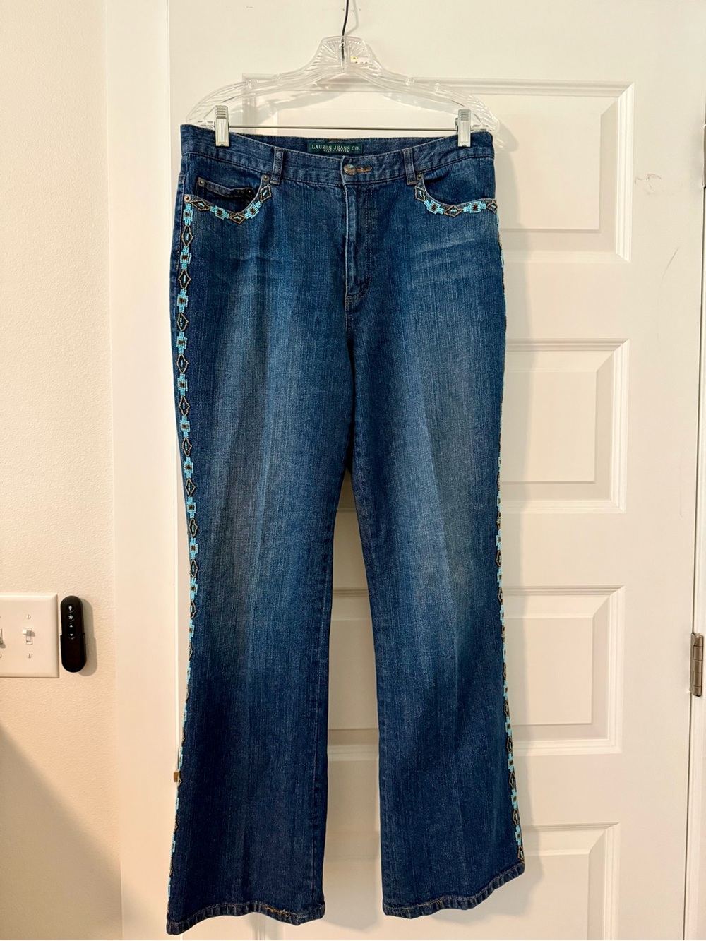 Lauren Ralph Lauren Beaded Southwestern Flare Jeans